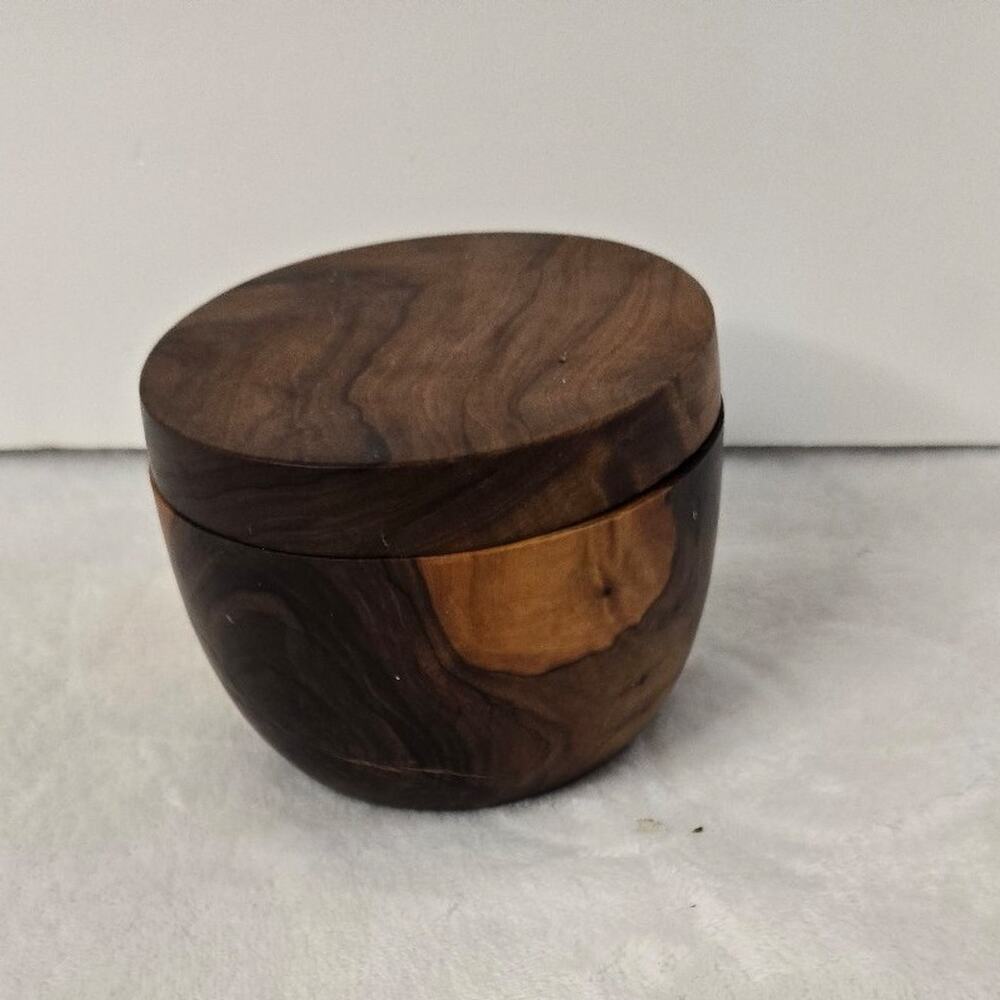 Handmade Wooden Trinket Box Storage Container Saltkeeper